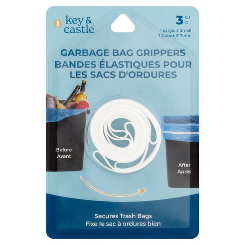 Key & Castle Garbage Bag Grippers, 3 count
