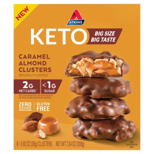 Atkins Caramel Almond Clusters, 0.92 oz, 8 count