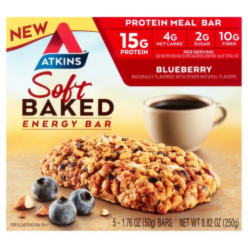 Atkins Blueberry Soft Baked Energy Bar, 1.76 oz, 5 count