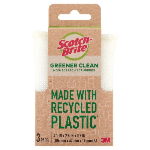 Scotch-Brite Greener Clean Non-Scratch Scrubbers, 3 count