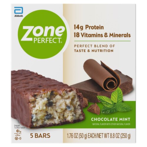 ZonePerfect Chocolate Mint Bars, 1.76 oz, 5 count