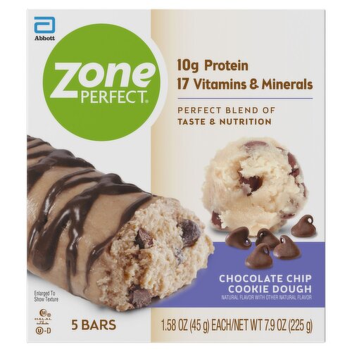 ZonePerfect Chocolate Chip Cookie Dough Bars, 1.58 oz, 5 count