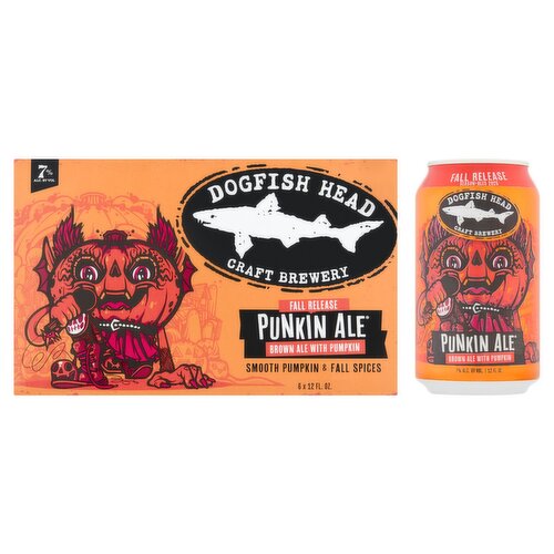 Dogfish Head Craft Brewery Fall Release Brown Ale with Pumpkin, 12 fl oz, 6 count