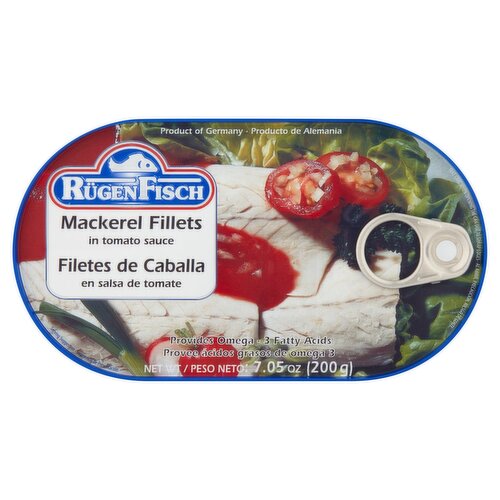 Rügen Fisch Mackerel Fillets in Tomato Sauce, 7.05 oz