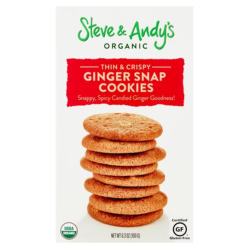 Steve & Andy's Organic Thin & Crispy Ginger Snap Cookies, 6.3 oz