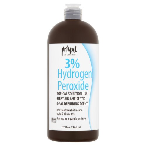 Primal Elements 3% Hydrogen Peroxide Topical Solution, USP, 32 fl oz