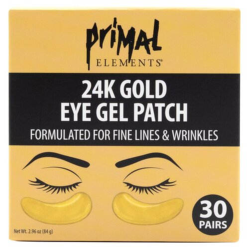 Primal Elements 24k Gold Eye Gel Patch, 30 Pairs, 2.96 oz
