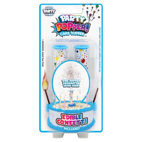 Best Party Ever! Party Popper Edible Confetti Cake Topper, 2 count