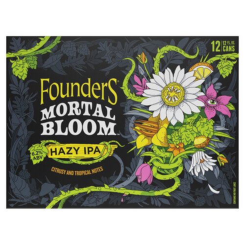 Founders Mortal Bloom Hazy IPA, 12 fl oz, 12 count
