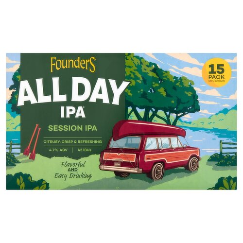 Founders All Day Session IPA Beer, 15 count, 12 fl oz