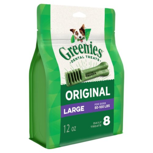 GREENIES Original Large Natural Dental Care Dog Treats, 12 oz. Pack (8 Treats)