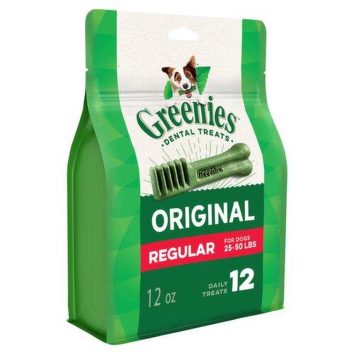 GREENIES Original Regular Natural Dental Care Dog Treats, 12 oz. Pack (12 Treats)
