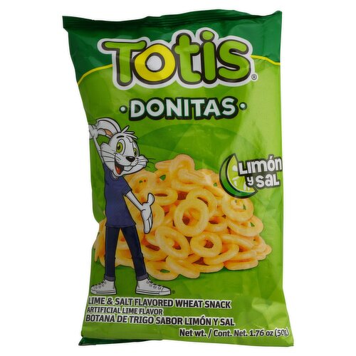 Totis Donitas Lime & Salt Flavored Wheat Snack, 1.76 oz