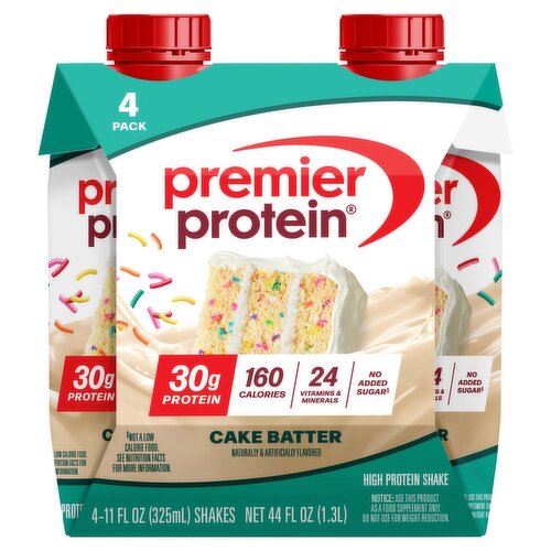 Premier Protein Cake Batter High Protein Shake, 11 fl oz, 4 count