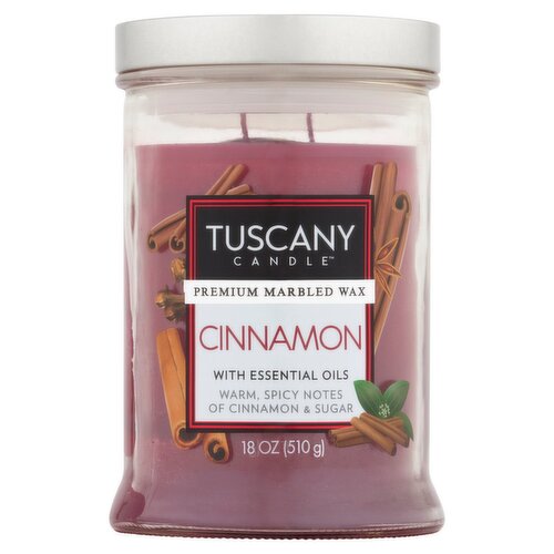 Tuscany Candle Cinnamon Premium Marbled Wax Candle, 18 oz