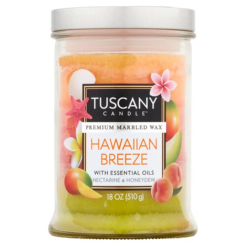 Tuscany Candle Premium Marbled Wax Hawaiian Breeze Candle with Essential Oils, 18 oz