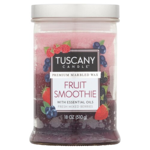 Tuscany Candle Premium Marbled Wax Fruit Smoothie Candle with Essential Oils, 18 oz