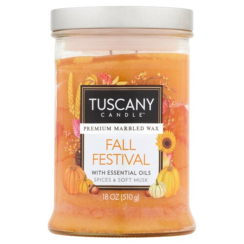 Tuscany Candle Fall Festival Premium Marbled Wax Candle, 18 oz