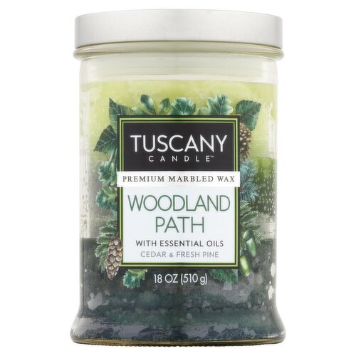 Tuscany Candle Premium Marbled Wax Woodland Path Candle with Essential Oils, 18 oz