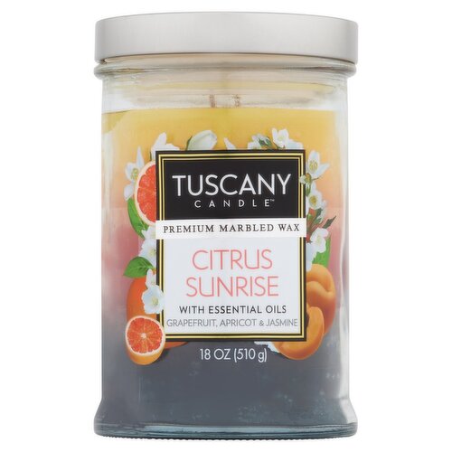 Tuscany Candle Premium Marbled Wax Citrus Sunrise Candle with Essential Oils, 18 oz