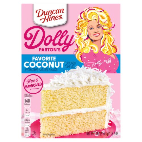 Duncan Hines Dolly Parton's Favorite Coconut Flavored Cake Mix, 18 oz