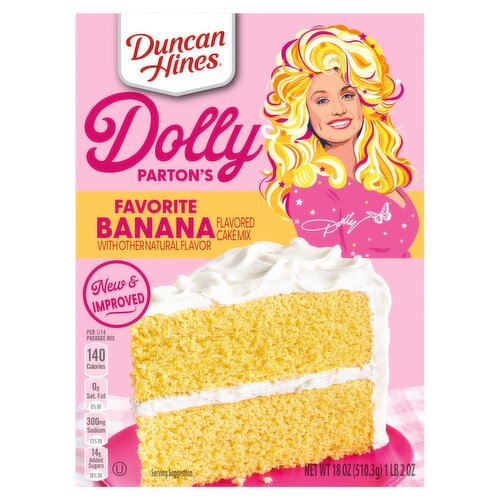 Duncan Hines Dolly Parton's Favorite Banana Flavored Cake Mix, 18 oz