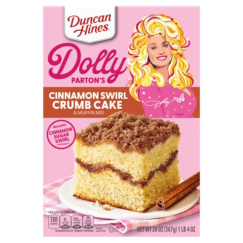 Duncan Hines Dolly Parton's Cinnamon Swirl Crumb Cake & Muffin Mix, 20 oz