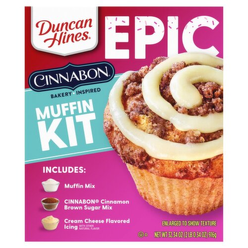 Duncan Hines Epic Cinnabon Bakery Inspired Muffin Kit, 32.34 oz