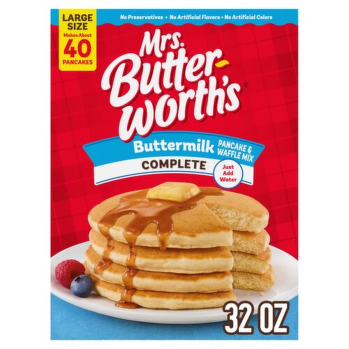 Mrs. Butter-Worth's Complete Buttermilk Pancake & Waffle Mix Large Size, 32 oz