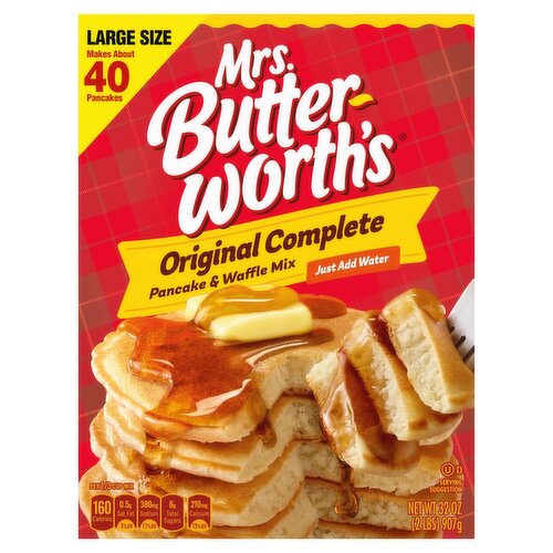 Mrs. Butterworth's Original Complete Pancake & Waffle Mix Large Size, 32 oz