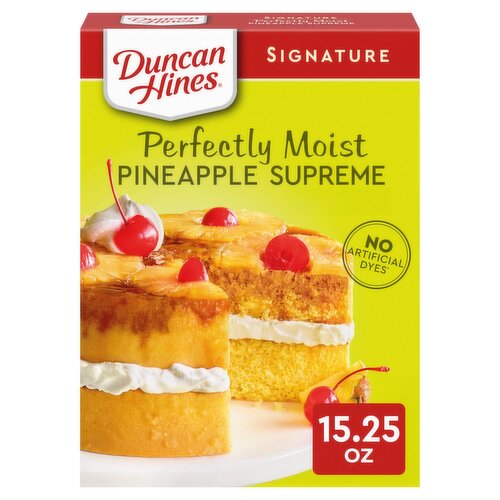 Duncan Hines Signature Perfectly Moist Pineapple Supreme Cake Mix, 15.25 oz