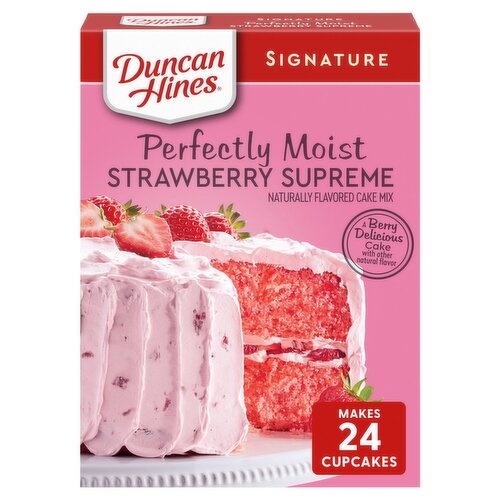 Duncan Hines Signature Perfectly Moist Strawberry Supreme Cake Mix, 15.25 oz