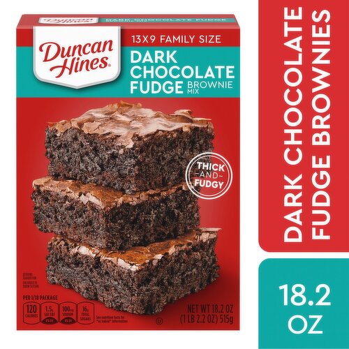 Duncan Hines Dark Chocolate Fudge Brownie Mix Family Size, 18.2 oz