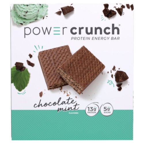 Power Crunch Chocolate Mint Protein Energy Bar, 1.4 oz, 12 count