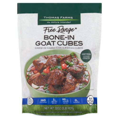 Thomas Farms Bone-in Goat Cubes, 32 oz