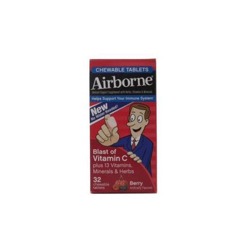 Airborne Berry Chewable Tablets Blast of Vitamin C, 32 each