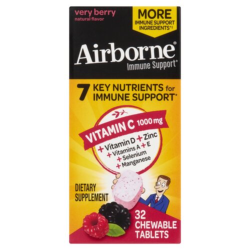 Airborne Very Berry Immune Support Dietary Supplement, 32 count