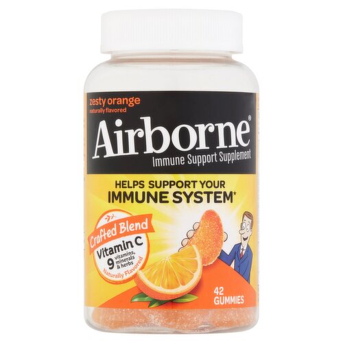 Airborne Zesty Orange Immune Support Supplement, 42 count