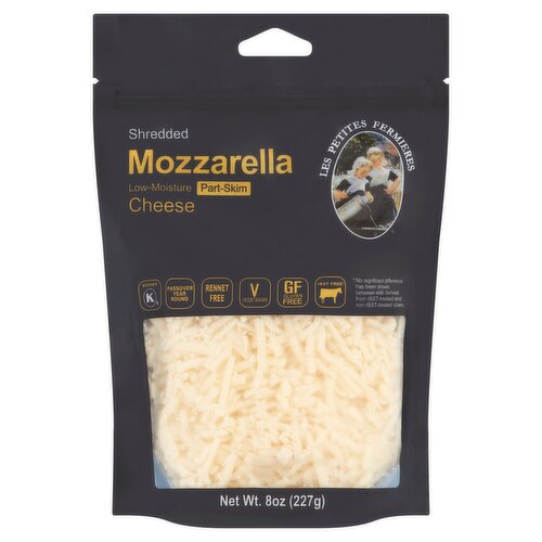 Les Petites Fermieres Shredded Mozzarella Low-Moisture Part-Skim Cheese, 8 oz
