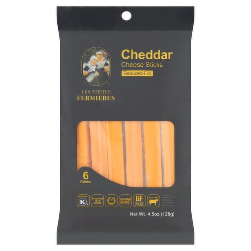 Les Petites Fermieres Reduced-Fat Cheddar Cheese Sticks, 6 count, 4.5 oz
