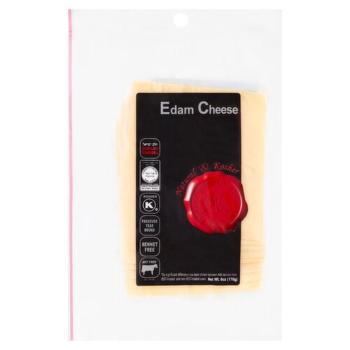 Natural & Kosher Sliced Edam Cheese, 6 oz