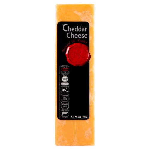 Natural & Kosher Cheddar Cheese, 7 oz