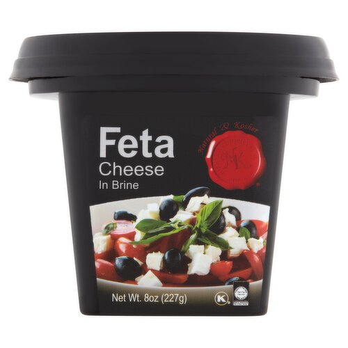 Natural & Kosher Feta Cheese in Brine, 8 oz