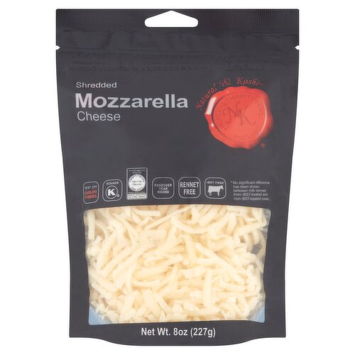 Natural & Kosher Shredded Mozzarella Cheese, 8 oz