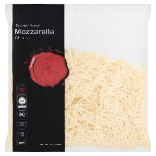 Natural & Kosher Shredded Natural Mozzarella Cheese, 32 oz