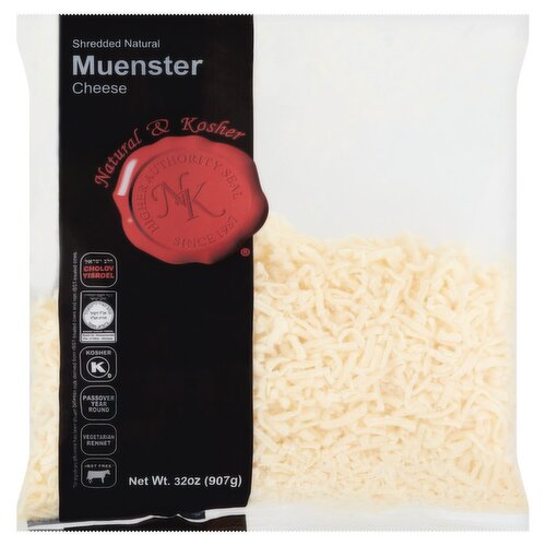 Natural & Kosher Shredded Natural Muenster Cheese, 32 oz