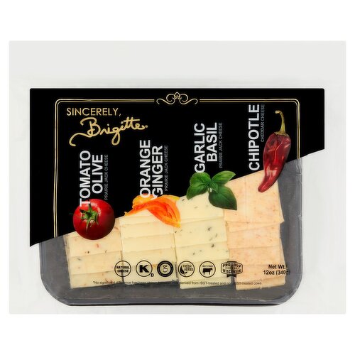 Sincerely, Brigitte Tomato Olive, Orange Ginger, Garlic Basil and Chipotle Cheese, 12 oz