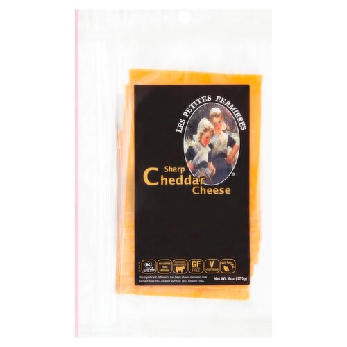 Les Petites Fermieres Sliced Sharp Cheddar Cheese, 6 oz