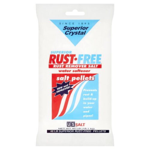 Superior Crystal Superior Rust-Free Rust Remover Water Softener Salt Pellets, 40 lb