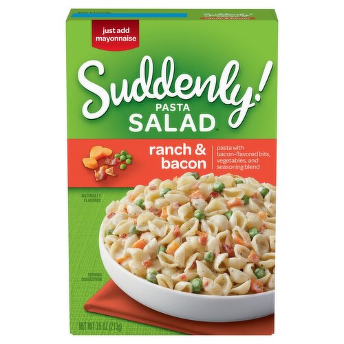 Betty Crocker Suddenly! Pasta Salad Ranch & Bacon Vegetable Blend & Seasoning Pasta, 7.5 oz